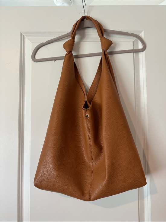 Anthropologie Handbags - Anthropologie The Love Knot Slouchy Bag - Knotted-Handle Shoulder Bag - Cognac